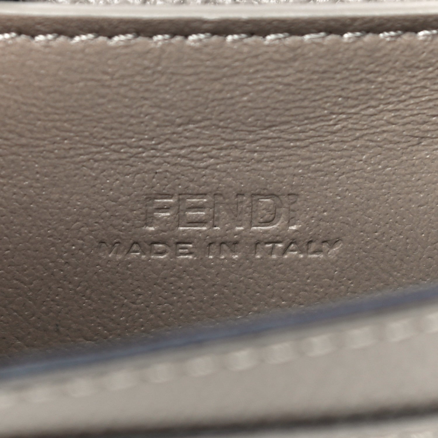 Fendi F is Fendi Tortora Grey Leather Mini Chain Wallet Bag 8M0408