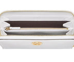 Fendi F Is Fendi White Calfskin Leather Zip Around Long Wallet 8M0299