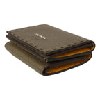 Fendi Grey Selleria Calf Leather Staples Small Trifold Wallet 7M0280