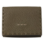 Fendi Grey Selleria Calf Leather Staples Small Trifold Wallet 7M0280
