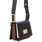 Fendi Id Flap Tricolor Black Leather Small Shoulder Bag 8BT328