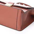 Fendi Kan U Rust Brown Calfskin Leather Large Shoulder Bag 8BT314