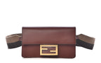 Fendi Baguette Brown Calfskin Leather Flat Mini Shoulder Bag 8BS039