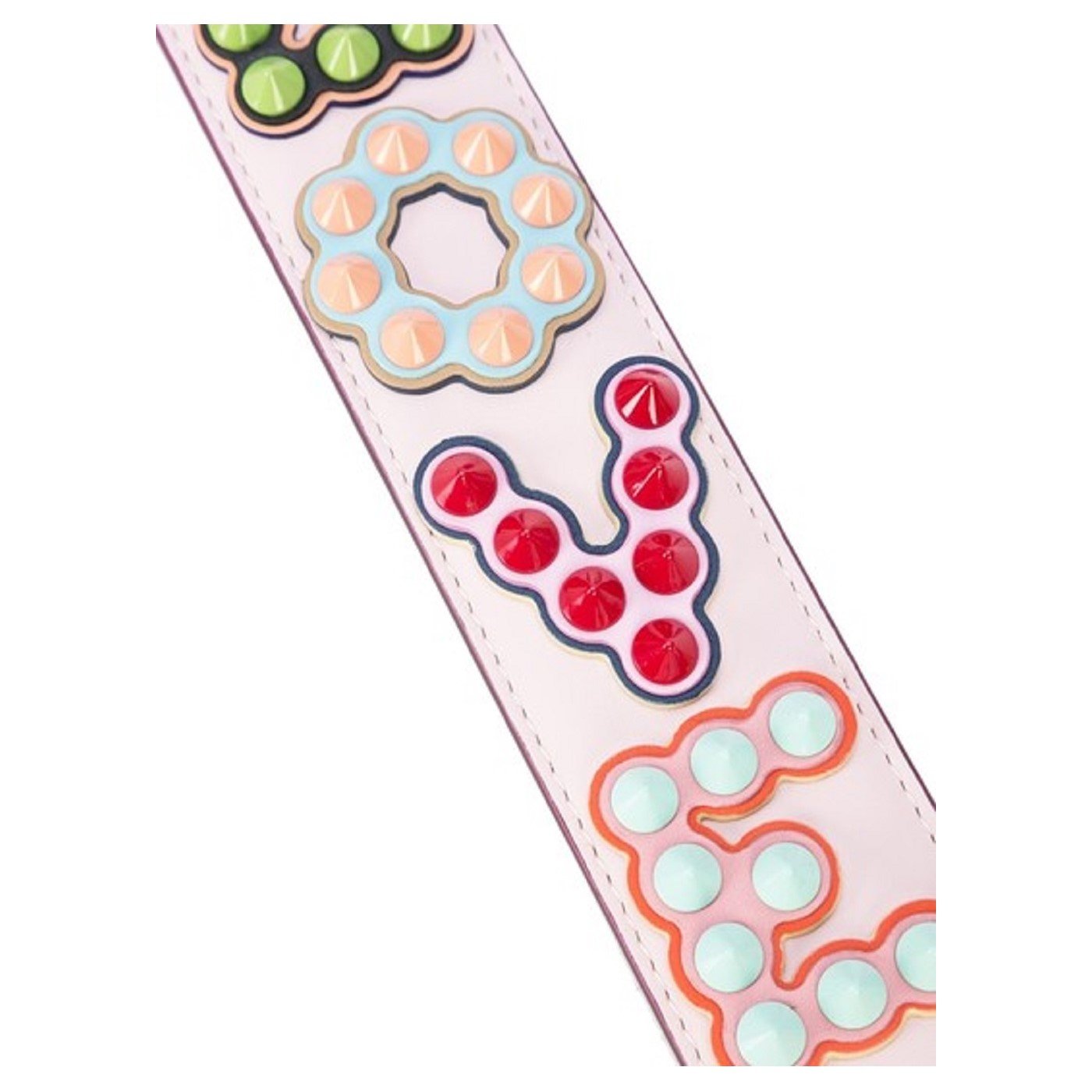 Fendi Mini Strap You Pink Peonia Multicolor "LOVE" Studded Leather 8AV105