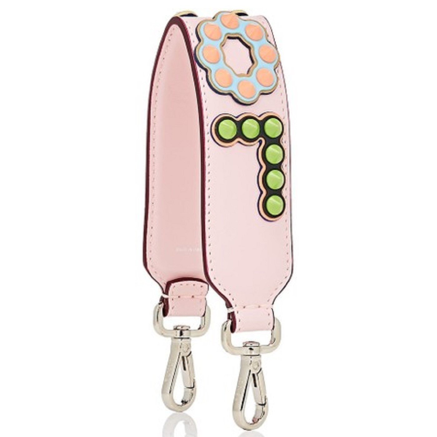 Fendi Mini Strap You Pink Peonia Multicolor "LOVE" Studded Leather 8AV105