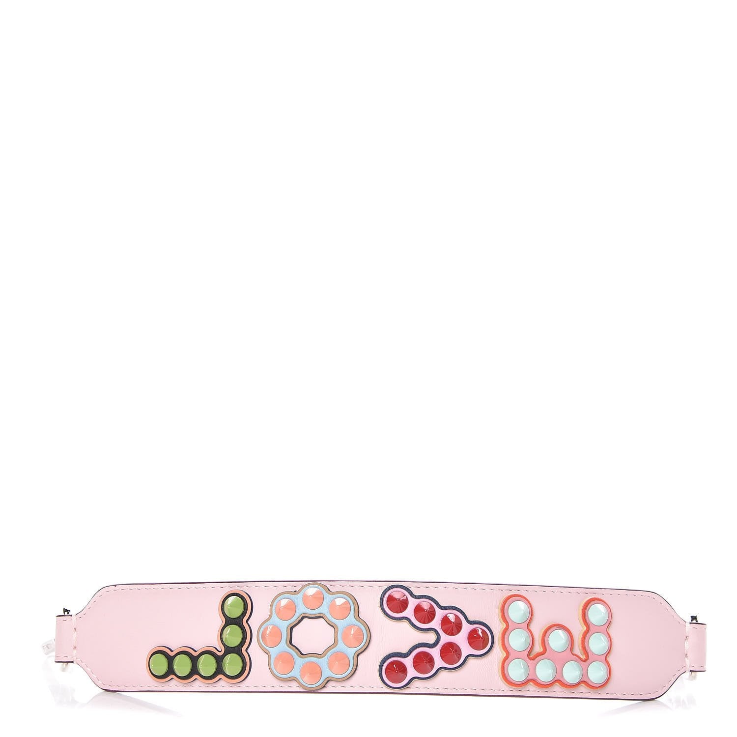 Fendi Mini Strap You Pink Peonia Multicolor "LOVE" Studded Leather 8AV105