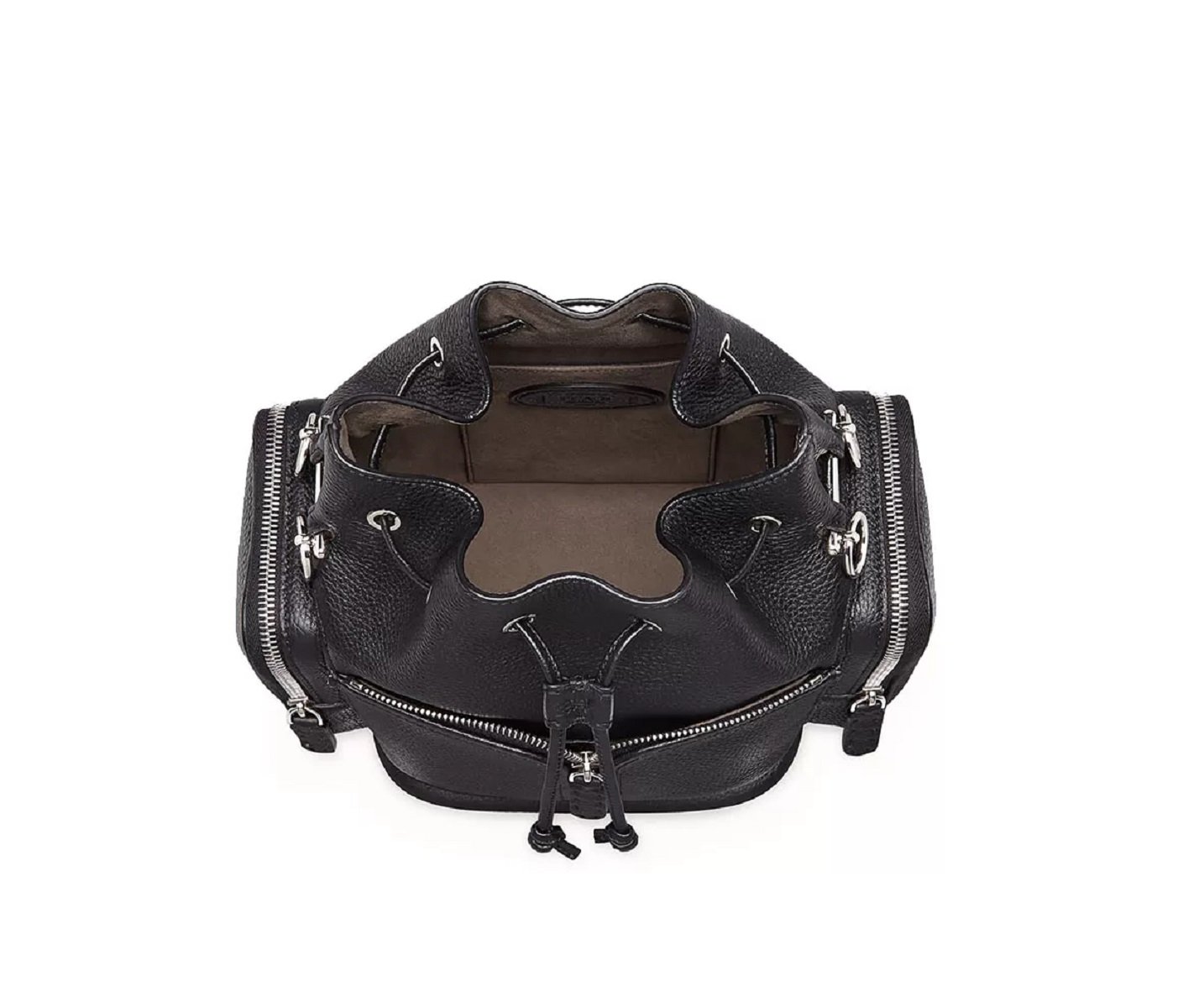 Fendi Mon Tresor Black Selleria Calfskin Leather Bucket Bag 8BT301