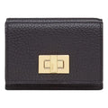 Fendi Peekaboo Calf Leather Black Pink Micro Trifold Wallet 8M0415