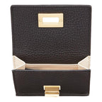 Fendi Peekaboo Calf Leather Black Pink Micro Trifold Wallet 8M0415