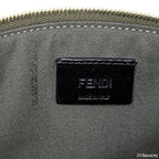 Fendi Rainbow Asphalt Gray Calf Leather Studs Wristlet Wallet 8M0341