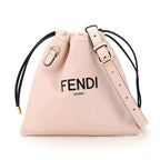 Fendi Roma Sack Pink Leather Drawstring Pouch Crossbody Bag 8BT337