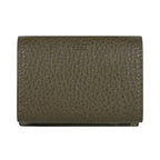 Fendi Selleria Leather Avocado Green Micro Trifold Wallet 8M0426