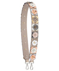 Fendi Shoulder Strap Flowers Grey Taupe Multi Color Calf Leather Embellished 8AV077