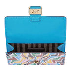 Fendi Vertigo Baguette Multicolor Leather Card Holder Wallet 8M0423