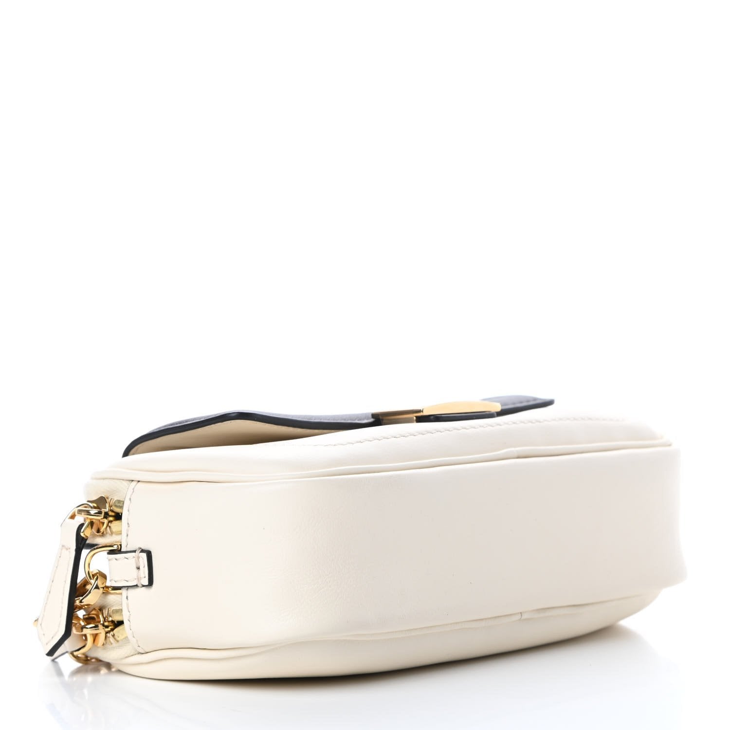 Fendi Vitello Grace Matte Bicolor Easy Baguette Black White 8BS044