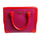 Ferragamo Beky Purple and Red Leather Tote/Shoulder Bag G328/01