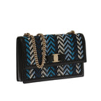 Ferragamo Ginny Multi Blue Plaited Calf Leather Shoulder Handbag G172/01