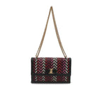 Ferragamo Ginny Multi Pink and Red Plaited Calf Leather Shoulder bag G172/01
