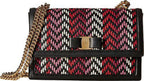 Ferragamo Ginny Multi Pink and Red Plaited Calf Leather Shoulder bag G172/01
