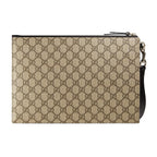 Gucci Bestiary Kingsnake GG Supreme Canvas Wristlet Pouch Bag 473904