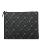 Gucci Black GG Supreme Monogram Tiger Print Pouch Wristlet Clutch Bag 575136