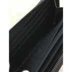 Gucci Bee Star Black Leather Continental Zip Around Wallet 495062