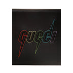 Gucci Blade Embroidered Black Leather Pouch Wristlet Bag 597678