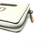 Gucci Cripto Logo White Leather Zip Around Continental Wallet 496317