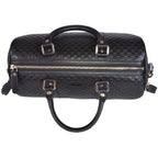 Gucci Microguccissima GG Black Leather Embossed Boston Bag 449646