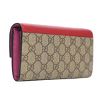 Gucci GG Supreme Monogram Red Padlock Continental Chain Wallet 453506