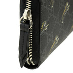 Gucci GG Supreme Canvas Grey Tiger Print Zip Around Wallet 575135