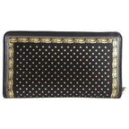 Gucci "Guccy" Black Leather Zip Around Wallet with Gold Stars 510488