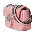 Gucci Marmont Wild Rose Leather Matelasse Mini Shoulder Bag 446744
