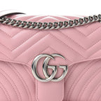 Gucci Marmont Wild Rose Leather Matelasse Mini Shoulder Bag 446744
