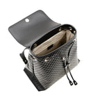 Gucci Microguccisima Black Leather Drawstring Backpack 607993