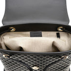 Gucci Microguccisima Black Leather Drawstring Backpack 607993