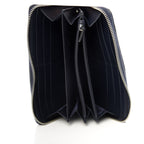 Gucci Navy Blue Leather Guccissima Web Stripe Long Zip Wallet 408831