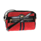 Gucci Ophidia Red Suede Patent Web Mini Shoulder Bag 517350
