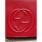Gucci Soho Disco Red Leather GG Tassel Chain Crossbody Bag 536224