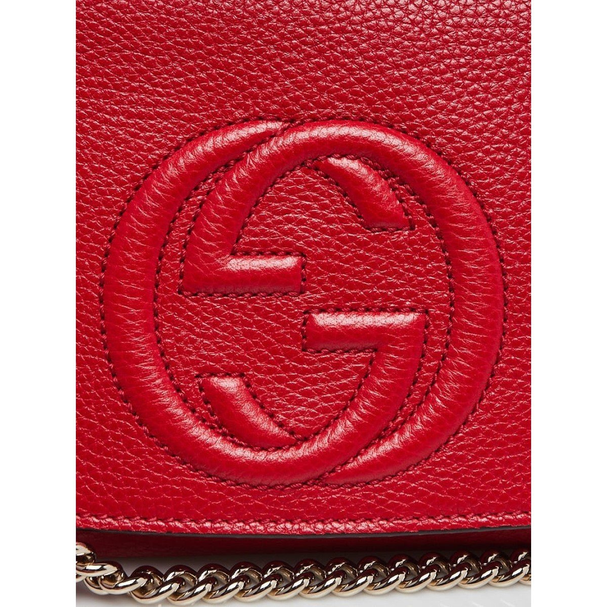Gucci Soho Disco Red Leather GG Tassel Chain Crossbody Bag 536224