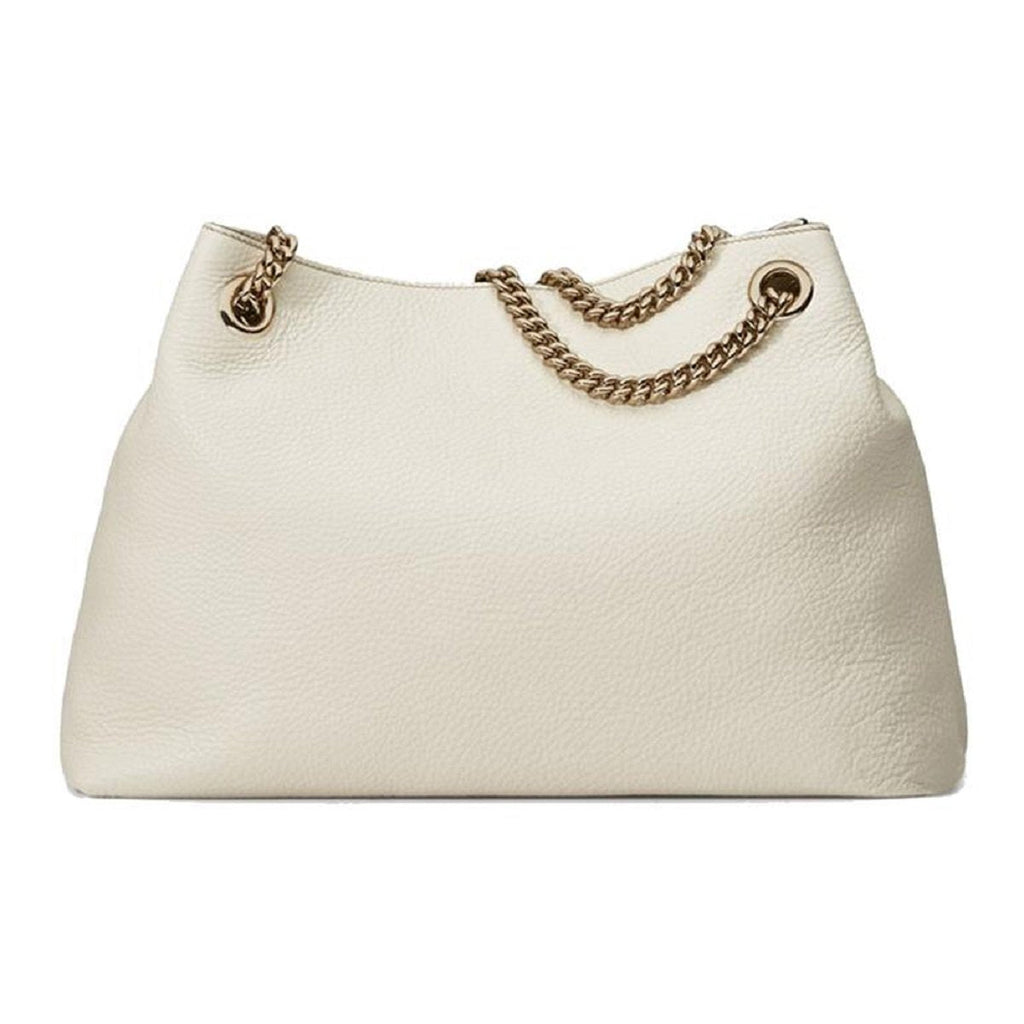 Gucci Soho GG Ivory Leather Chain Shoulder Bag 536196