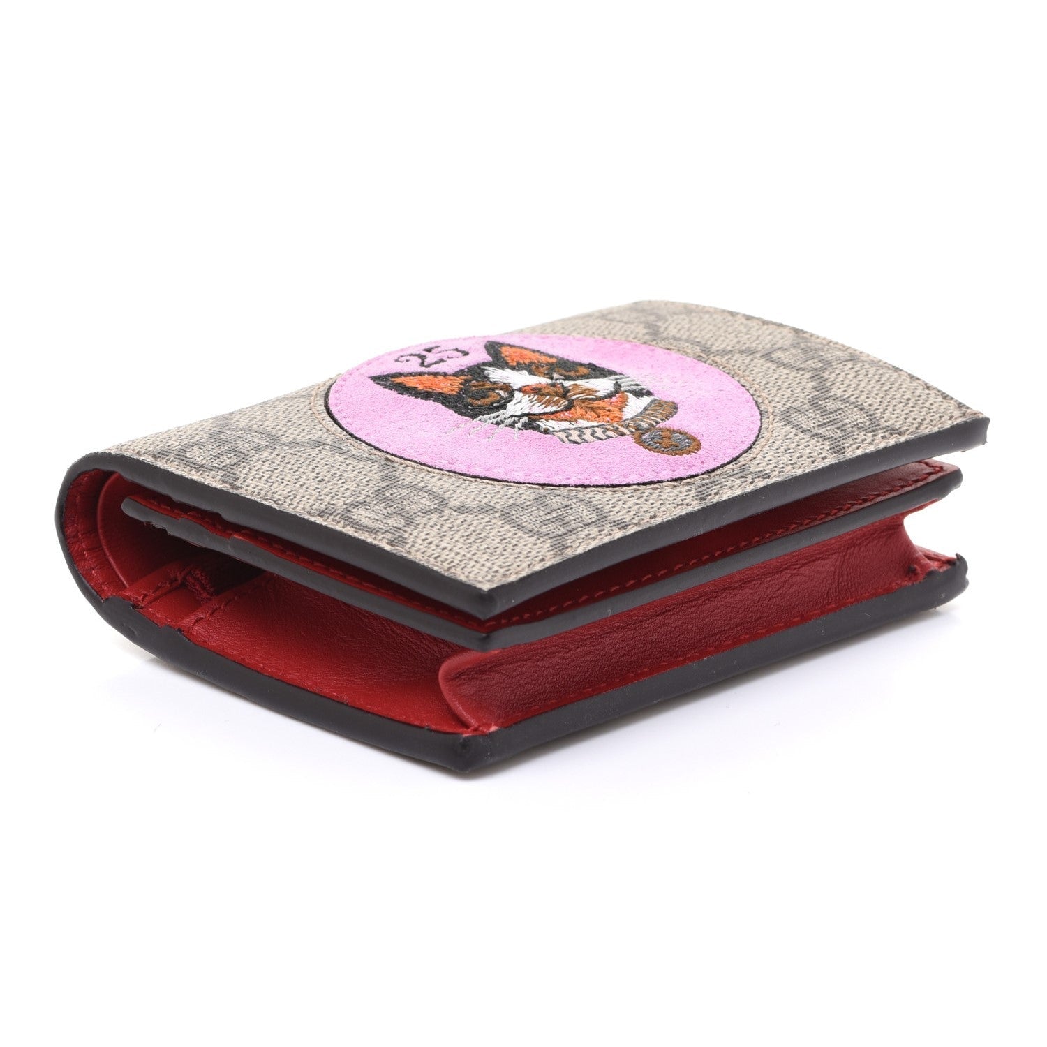Gucci Supreme Canvas Bosco Patch Card Case Wallet 506277