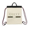 Gucci Zaino White Cripto Logo Drawstring Backpack 523586