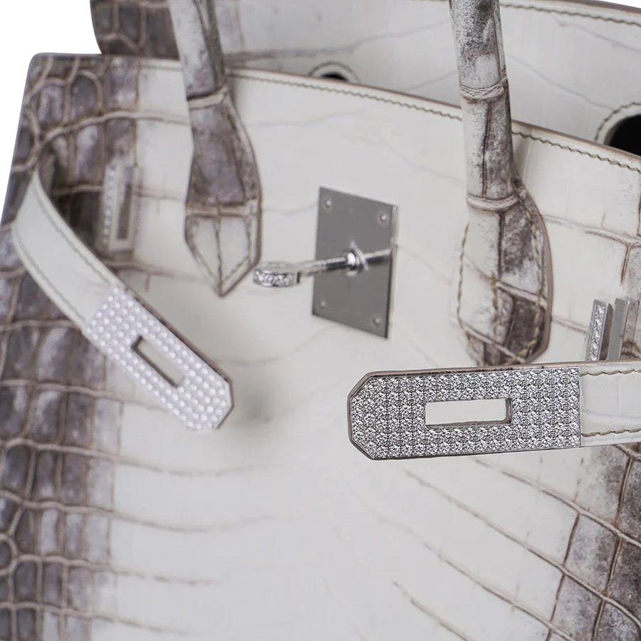Hermes Birkin 30 Bag Diamond Himalayan Himalaya Handmade Blanc Crocodile White Gold Hardware