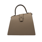 Hester van Eeghen Women's Klipper Diagonal Taupe Grey Leather Shoulder Handbag