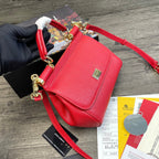 Dolce and Gabbana Small Dauphine Leather Regular Sicily Bag