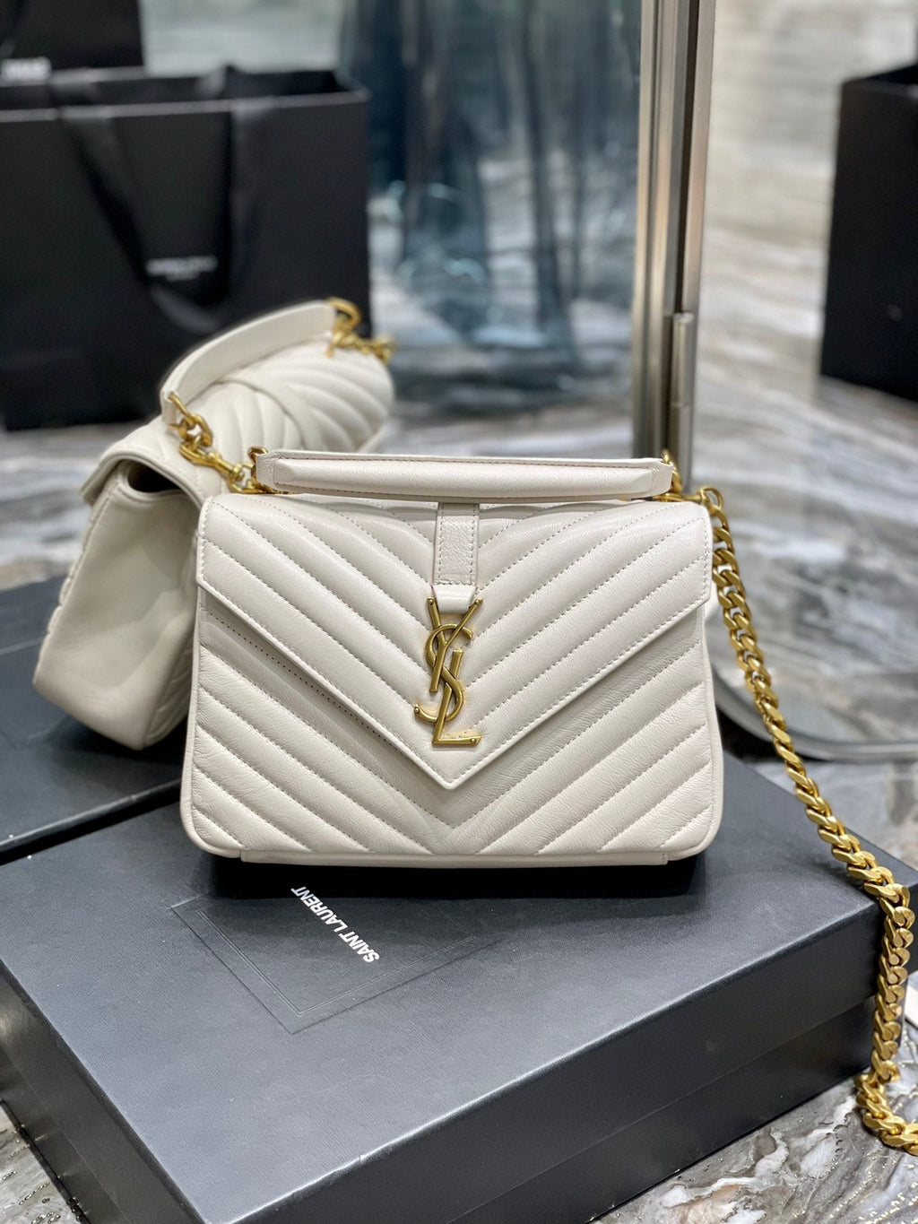 YSL College Medium Quilted leather Bag
