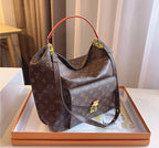 Brown leather large handbag