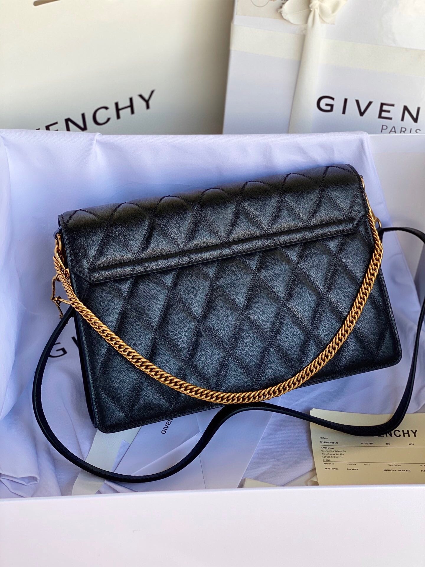 Givenchy GV3 Medium Bag In Diamond Quilted Leather