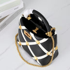 Valentino Garavani Small Roman Stud The Handle Bag In Nappa With Grid Detailing